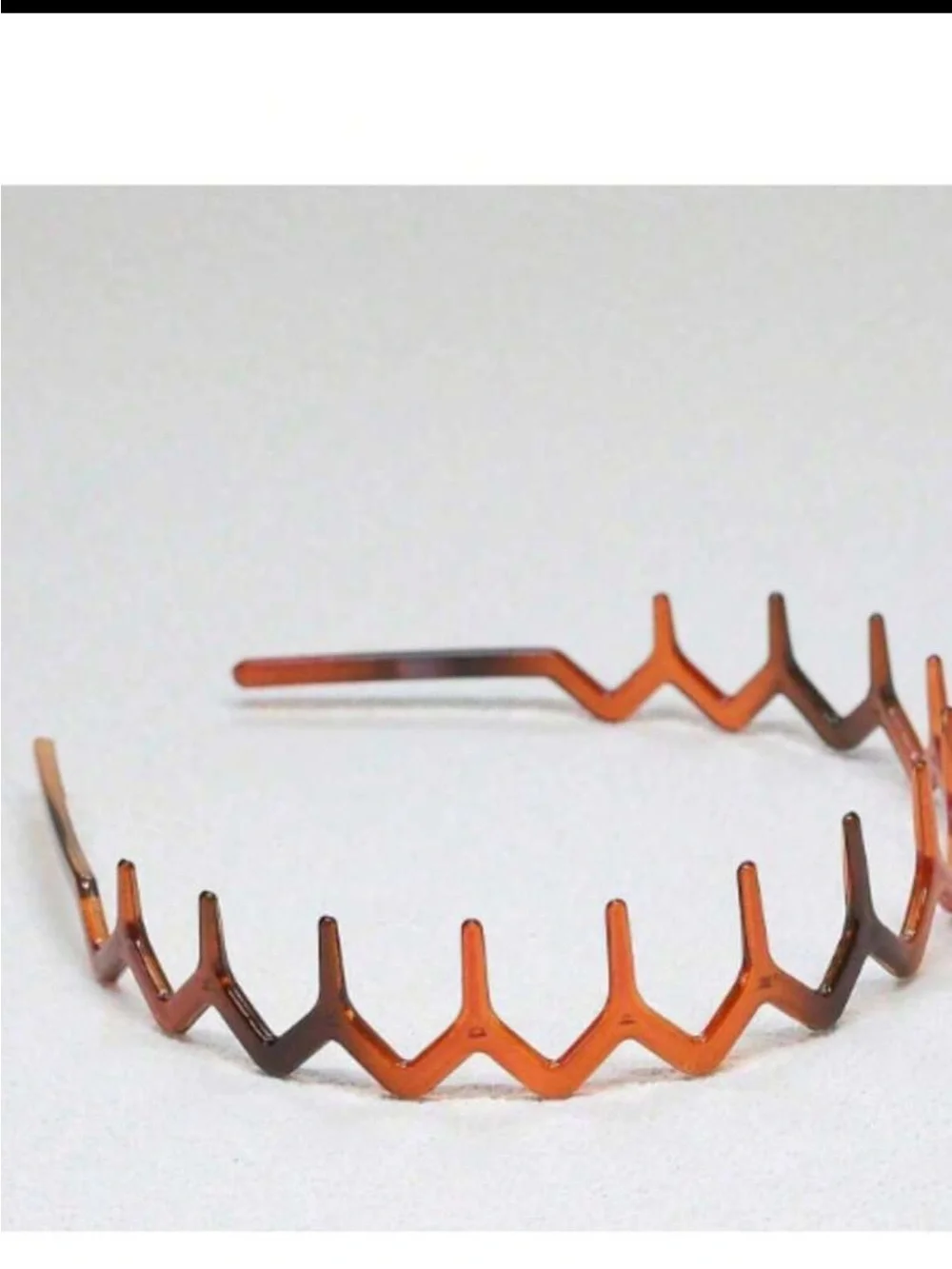 Zigzag Plastic Headband - Black and Brown